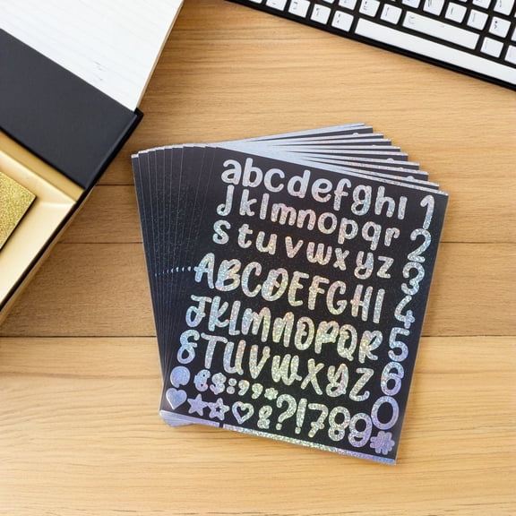 Mobestech Holographic Alphabet Stickers Self Adhesive Waterproof Vinyl Letters for Mailbox and Home Decor