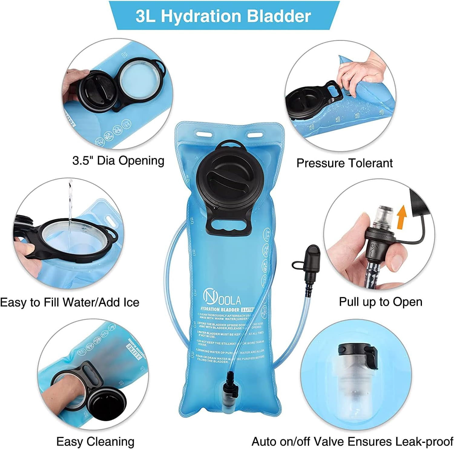 Brightify Hydration Backpack 17L, Hiking Backpack with 3L TPU Water Bladder for Cycling Running Hiking Climbing Biking, Breathable Water Hydration Backpack for Men Women, Black