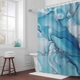 thumbnail image 6 of Marble Texture Shower Curtain for Bathroom Decor, Blue Green Shinny Modern Abstract Waterproof Fabric Shower Curtain, 72"x84" Set with 12 Hooks, 6 of 9