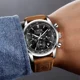 thumbnail image 2 of Lige Reloj Hombre Multifunción Cuero Reloj Cuarzo Cronógrafo Correa Marrón Bisel Plateado Fondo Negro, 2 of 8