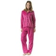 thumbnail image 1 of Casual Nights Women's Angel Fleece Long Sleeve Heart Pajama Set - Pink, 1 of 2