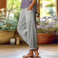 thumbnail image 2 of Outfmvch Wide Leg Palazzo Pants for Women Beach Clothes Outfits Beach Travel Drawstring Wide Trousers with Pockets Khaki Pants Flowy Linen Beach Pants Elastic Waist Pants for Women Light Ashy 3xl, 2 of 8