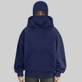 thumbnail image 5 of idosla Balaclava Ninja Zipper Hoodie With Built In Balaclava,Double Hooded Jacket Hoodie With Mask,Winter Hoodies (Navy, L), 5 of 6