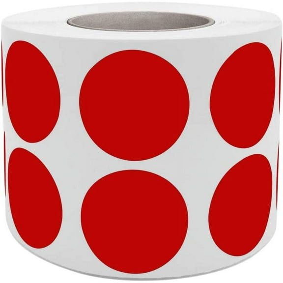 Red dot Stickers roll - Round Adhesive Labels for Color Coding 19mm (3/4" inch) - 1050 Pack by