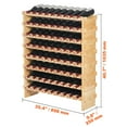 thumbnail image 2 of KFFKFF 72-Bottle Modular Wine Rack, Pinot Storage Solution, 8-Level Bamboo Wood Stand, Stable Floor Display Shelf for Kitchen, Bar, or Cellar, 2 of 9