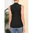 thumbnail image 6 of Vafful Mock Neck Tank Tops for Women Sleeveless Turtleneck Women Tank Tops Slim Fit Ribbed Basic Tank Top for Women Sleeveless Tank Tops Slim Fit Stretchy Layer Tee Shirts Black, 6 of 6