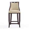 thumbnail image 2 of Manhattan Comfort Emperor 27" Faux Leather Counter Stool in Cream/Walnut, 2 of 2
