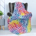 thumbnail image 4 of Colorful Soft Flannel Fleece Blanket, Blossoming Nature Rainbow Colored Foliage in Watercolor Style Spring Illustration, Cozy Plush for Indoor and Outdoor Use, 70" x 90", Multicolor, by Ambesonne, 4 of 5