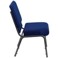 thumbnail image 3 of Flash Furniture Hercules Series Navy Blue Fabric Stacking Church Chair, 3 of 9