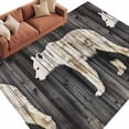 thumbnail image 2 of 6'x9' Area Rugs, White Brown Bear Indoor Outdoor Area Rug for Living Room Bedroom, Vintage Farmhouse Country Rustic Wood Grain Washable Bathroom Rugs Kitchen Floor Carpet Mats Home Decor Aesthetic, 2 of 8
