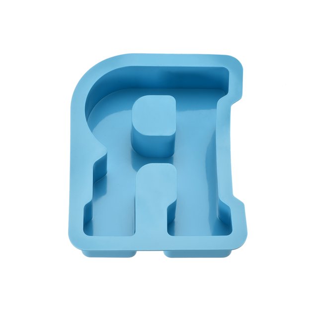Unique Bargains Modèles de Lettres en Résine Alphabet R Silicone Bleu 4 Pouces pour Bricolage Artistique, Décoration de Fête Maison