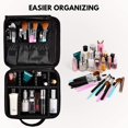 thumbnail image 5 of RV Bolsa de maquillaje Estuche de maquillaje de viaje Organizador de bolsa profesional Cajas de almacenamiento de cosméticos Estuche de maquillaje portátil impermeable, con compartimentos desmontables, 5 of 5