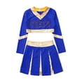 thumbnail image 4 of iixpin Girls Cheerleading Costume for Schoolgirls Cheer Leader Uniform Dance Crop Top with Skirts Cosplay Party Outfit Royal Blue 10, 4 of 6