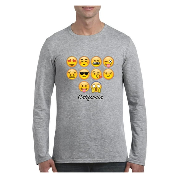 MmF - Mens Long Sleeve T-Shirts, up to Size 5XL - Emoji Entourage