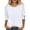 502_White, variant on T Shirts for Women,Casual 3/4 Sleeve Tops With Buttons Crew Neck Blouson Sleeve Cocoon Shirts,White Women Blouses