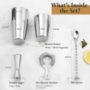4PCS Boston Cocktail Shaker Set Bartender Kit Drink Shaker Bar Set Stainless Steel Cocktail Shaker Kit Margarita Martini Shaker Bar Supplies