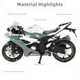thumbnail image 3 of CHUNYAN 1:12 Motorcycle Model Toy for Kawasaki Ninja ZX-6R Metal Die-cast with Plastic Motorcycle Model No Assembly Required Mini Finished Moto Gift for Adult(Green), 3 of 6