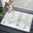 thumbnail image 4 of Christmas Tree Bathroom Mat 2x3 FT, Non Slip Small Kitchen Mat, White Xmas Snowflake Watercolor Washable Soft Backed Front Door Throw Rug Non-Shedding Indoor Outdoor Doormat for Entryway Sink, 4 of 9
