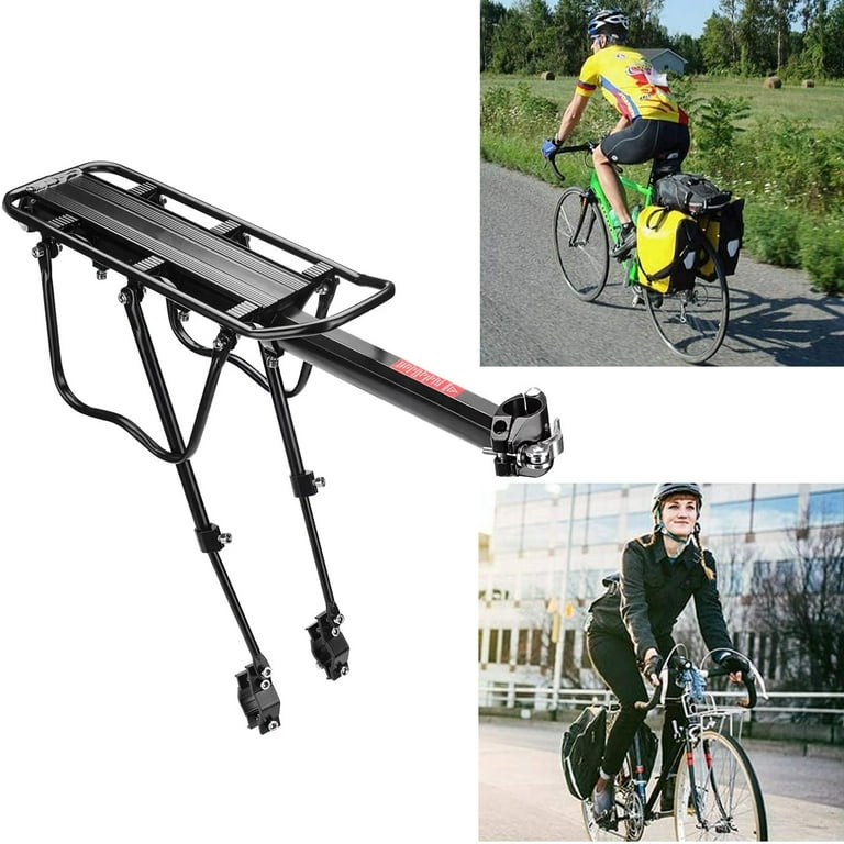 Yuphony Rear Bike Rack Full Quick Release Bicycle Cargo Rack Adjustable Bicycle Carrier Luggage Rack Back of Bike Aluminum Alloy 110 lbs Capacity Bike