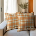 thumbnail image 6 of Orange Stripe Fall Throw Pillow Cover 20x20 Inch Set of 2 Hello Fall Stripes Buffalo Plaid Decorative Pillow Protector Pumpkin Autumn Thanksgiving Outdoor Cushion Case for Home Sofa Porch, 6 of 6