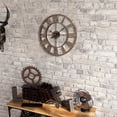thumbnail image 5 of Reloj de pared grande con números romanos, silencioso, funciona con pilas, de cuarzo, redondo, grande, de metal, para el hogar, 5 of 5