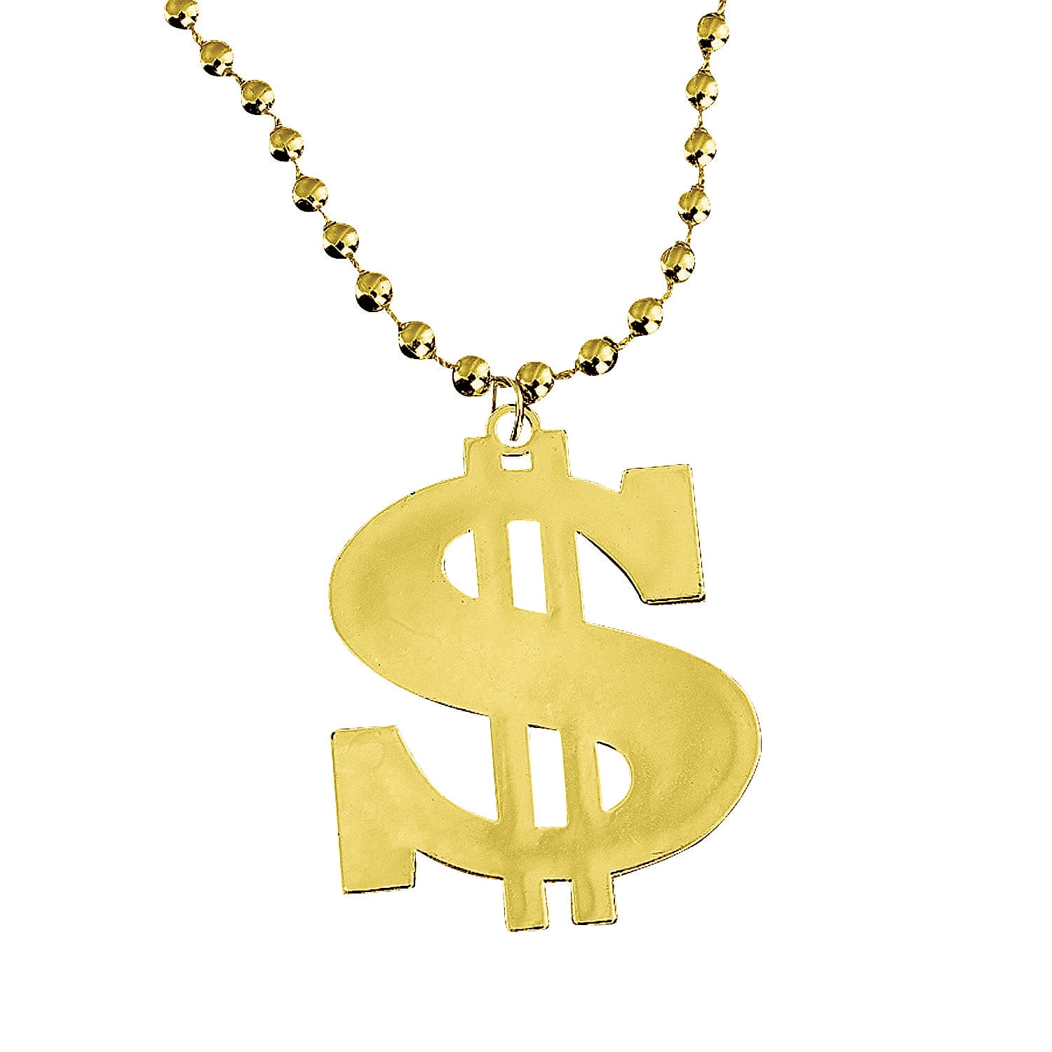 Plastic Metallic Dollar Sign Necklaces Jewelry 12 Pieces