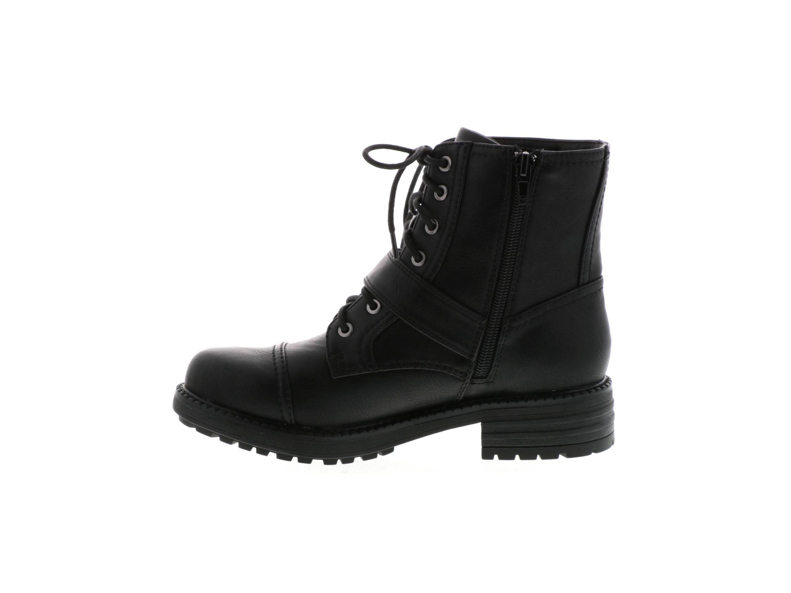 womens black combat boots walmart