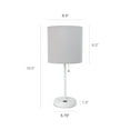 thumbnail image 4 of LimeLights White Stick Lamp with USB charging port and Fabric Shade 2 Pack Set, Gray, 4 of 11