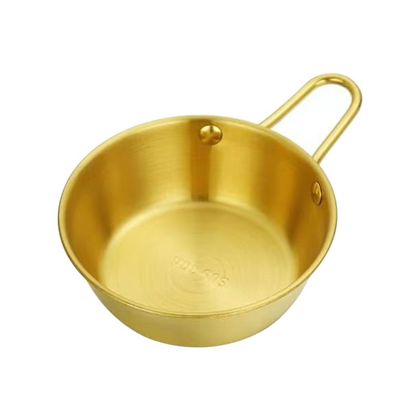 Cuenco de Arroz Dorado, Cuenco de Acero Inoxidable para Vino Caliente y Frío, Diseño Mate Cepillado, Uso Versátil En La Cocina, Perfecto para Pasta, Carne, para Comer En Restaurantes o En Ca