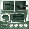 thumbnail image 5 of Isolde Modern Bathroom Vanity with Ceramic Sink, Drawer, Shelves, Cabinet, Rubberwood, MDF, Green, 5 of 20