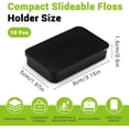 thumbnail image 2 of Bagentry 10 Pieces Black Portable Metal Travel Floss Picks Case, Sliding Compact Flosser Holder Dispenser Storage Container, Refillable Tooth Floss Pick Holder for Hotels Dating Dinners (B), 2 of 7