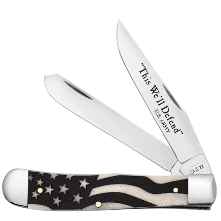 Case XX Knives U.S. Army Trapper 15053 Smooth Natural Bone Stainless Steel Pocket Knife