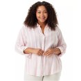 thumbnail image 1 of Gloria Vanderbilt Womens Amanda striped Button Up Shirt, Pink, Large, 1 of 1