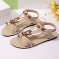 thumbnail image 4 of Mostsola Womens Flat Sandals Boho Beaded Open Toe Slingback Flats Casual Lightweight Beach Shoes, 4 of 8