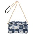 thumbnail image 2 of FORMRS Women Crossbody Purse with Chain Strap Vegan Leather Shoulder Handbag, Blue Cats and Hearts, 2 of 7