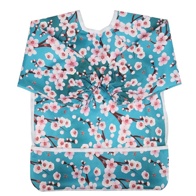 Sigzagor Baby Bib Camisa de manga larga con bolsillo 1-3 años Niño pequeño para niñas (Peachblossom)