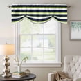 thumbnail image 6 of Green and Tie Up Valances Curtain, Adjustable Kitchen Navy Blue Stripe Abstract Geometric Stripes Valances for Windows Decor, Rod Pocket Short Curtains Set for Bedroom/Bathroom, 42"x18", 6 of 9