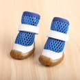thumbnail image 1 of Zapatos de verano de malla transpirable para perros pequeños, zapatillas antideslizantes duraderas, botas de suela suave para Chihuahua, sandalias para Pug, 4 unidades, 1 of 4