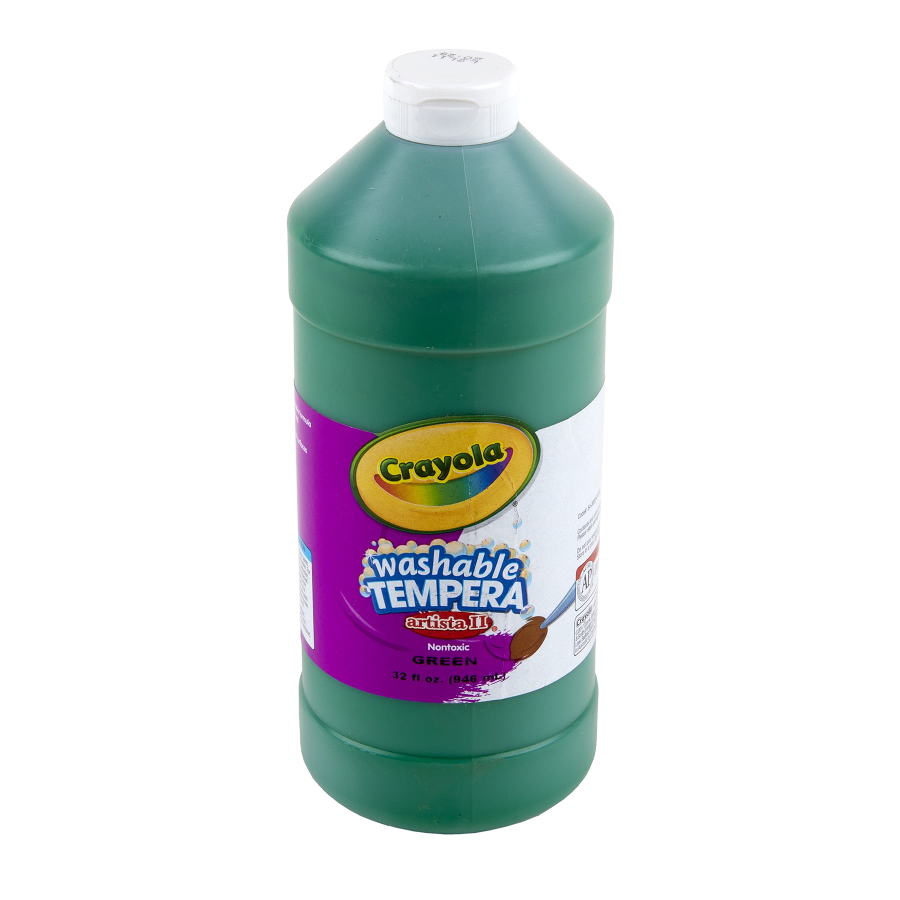 Crayola Artista II Washable Tempera Paint, 32 oz, Green, Pack of 3