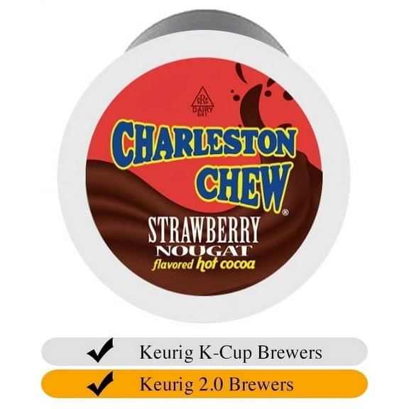 Charleston Chew Strawberry Nougat Hot Chocolate Cocoa Pods for Single-Serve Coffee Brewers, 40-Pack