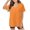 Orange, variant on Fesfesfes Yoga Top Women's Fashion Short Sleeve V-Neck Tops Working Uniform Solid Pocket Blouse Tops Women's Spring Tops 4(S)