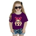 thumbnail image 4 of LRen Girl Tops Size 7-8 Tie Dye Graphic Print Short Sleeve Crewneck Kids Tees Soft Cute Tees Toddler Clothes,Z15-Purple,150, 4 of 4