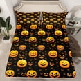 thumbnail image 2 of Feelyou Halloween Pumpkin Teens Full Size Sheets, Black Orange Bed Sheets, 4-Piece, 2 of 7