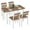 Natural, variant on Roromall Dining Table Set for 4, 5PCS Kitchen Table and Chair Set, Chamfer Design Space-Saving Dining Room Furniture for Small Spaces, Apartment, Studio, Breakfast