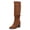 brown, variant on Ladies' pointed-toe mid-heeled knee-length boots with side zippers