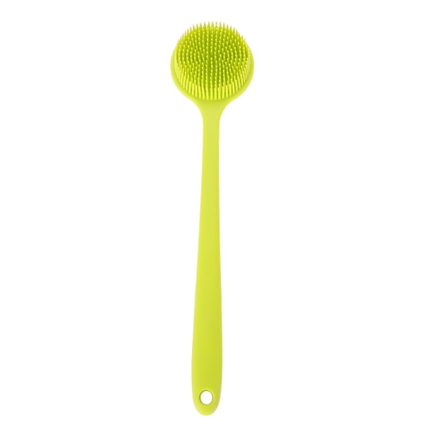 Cepillo exfoliante de silicona suave con mango largo para ducha, cepillo de masaje para baño y ducha