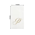 thumbnail image 2 of Balsa Circle 100 White with Gold Foil Letter P Dinner Paper Napkins Party Wedding Reception Decorations Event Catering Disposable Supplies, 2 of 9