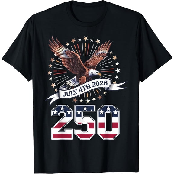 250th Anniversary USA Patriotic 250 Years American 4th July T-Shirt, Comfortable Breathable Soft Tee, Men's 100% Cotton Graphic T-Shirt 180gsm