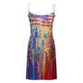 thumbnail image 5 of Joau Womens 4th of July Sleeveless T-Shirts Mini Dress American Flag Patriotic Summer V Neck Spaghetti Strap Drawstring Sundresses Casual Loose Pockets Dress, 5 of 6