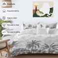 thumbnail image 3 of King 4 Piece Bedding Set Summer Botanical Palm Trees Soft Breathable Duvet Cover and Pillowcase, Abstract Beach Scenery Duvet Cover Set Bed Sheets for Bedroom Dormitory Guest Room, 3 of 9